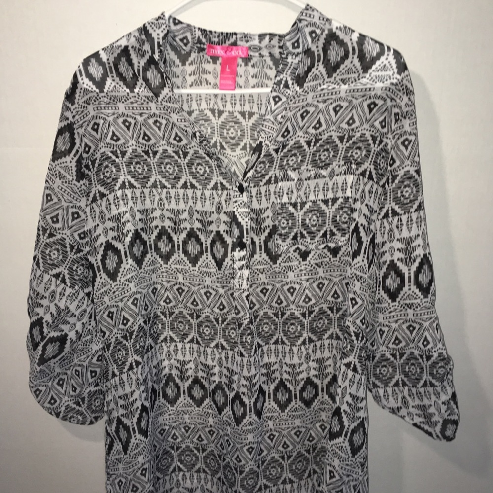Black and White pattern Swinsuit Cover Up